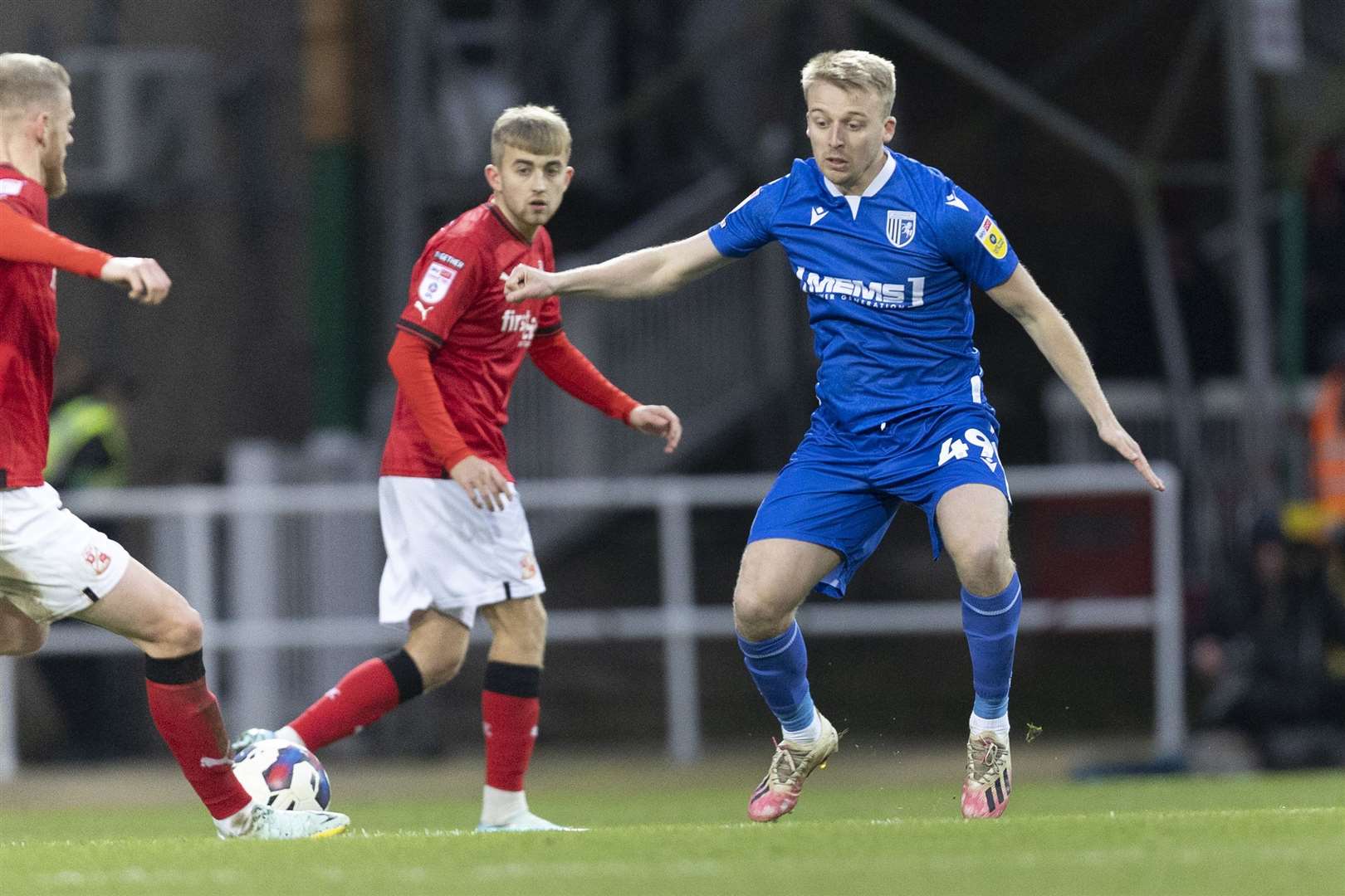 George Lapslie in action for the Gills - one of eight signings in the January transfer window