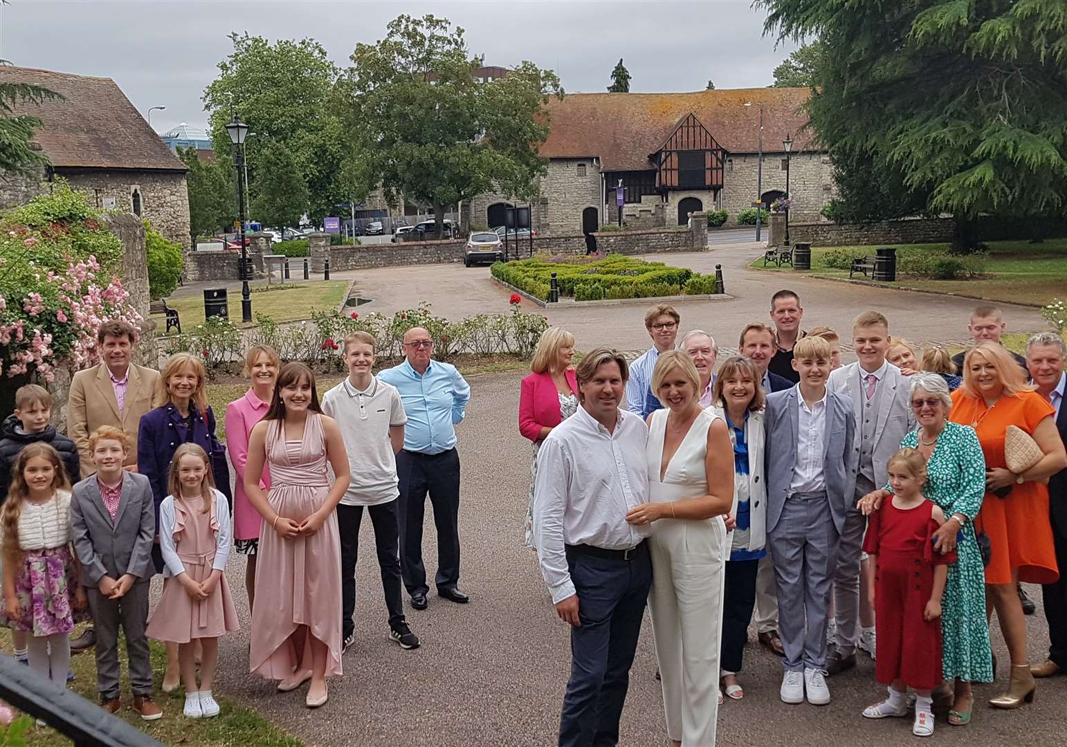 Gayle Turrell and Andy Thompson tie the knot at the Archbishop's Palace in Maidstone, with a maximum of 26 friends and relatives