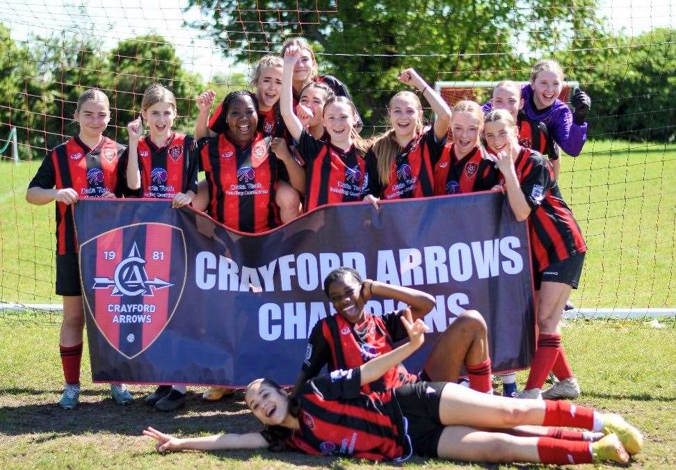 Crayford Arrows Reds are all smiles after they edged out Halls AFC and Sutton Dynamo Blues in a close three-horse title race