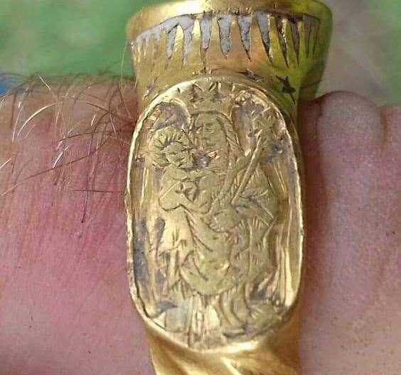 A solid gold bishop's ring said to be one of the most important historical finds discovered on the Isle of Sheppey