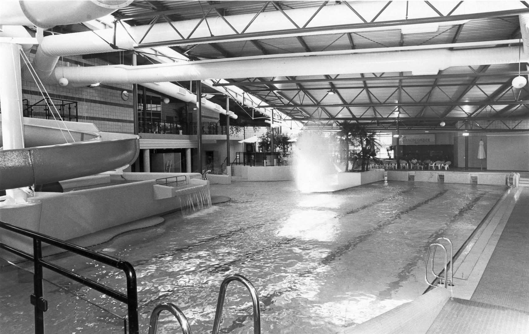 The main pool area pictured in 1990