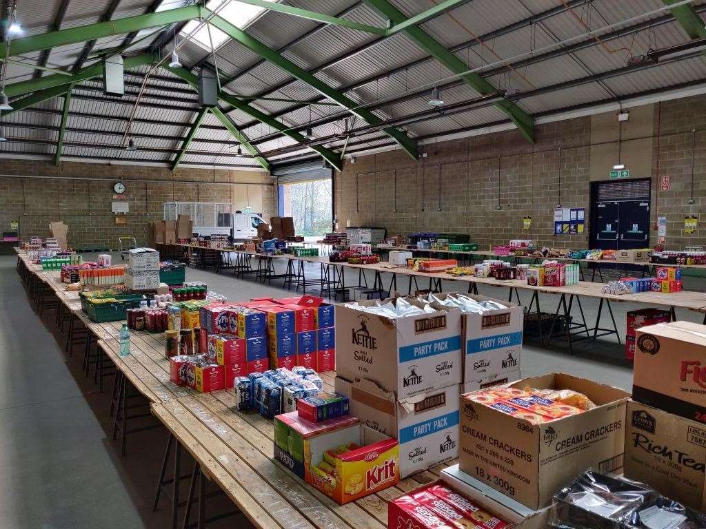 Food parcels being prepared at the Maidstone Community Hub
