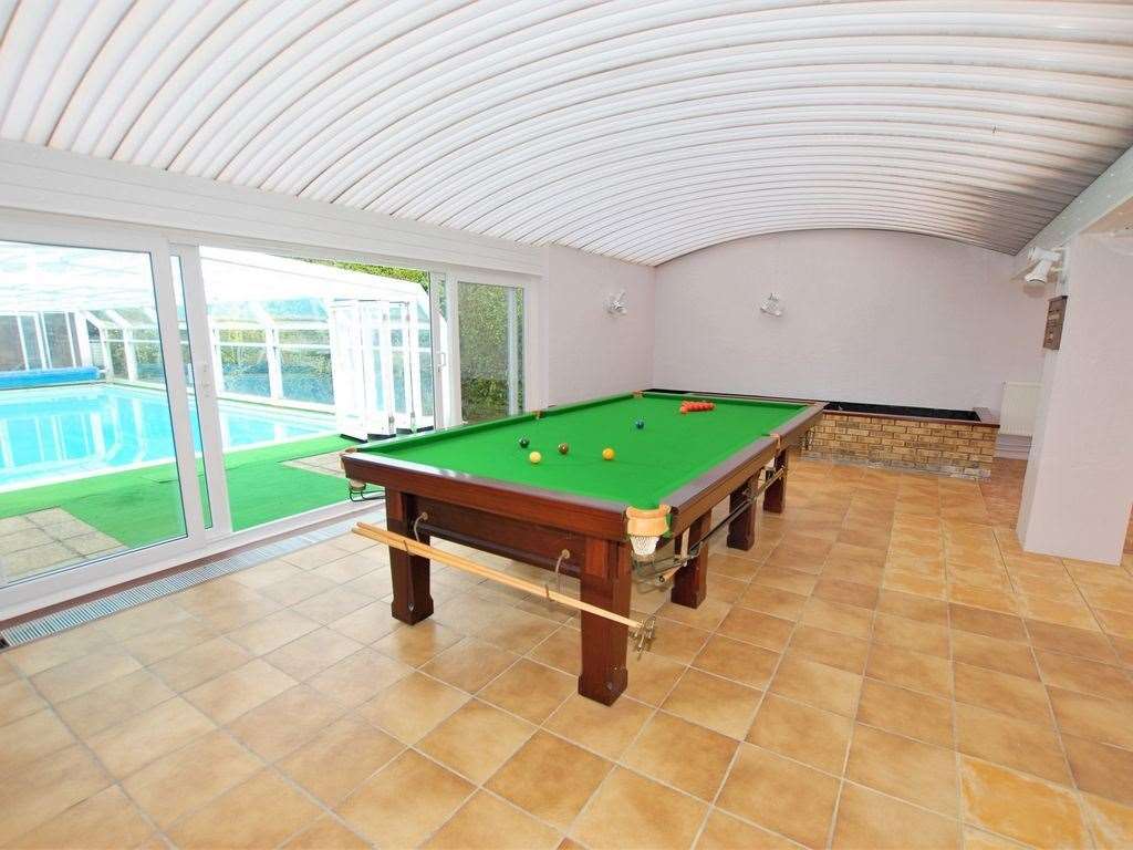 A games room and swimming pool are some of the perks of this five-bedroom. Photo: Zoopla