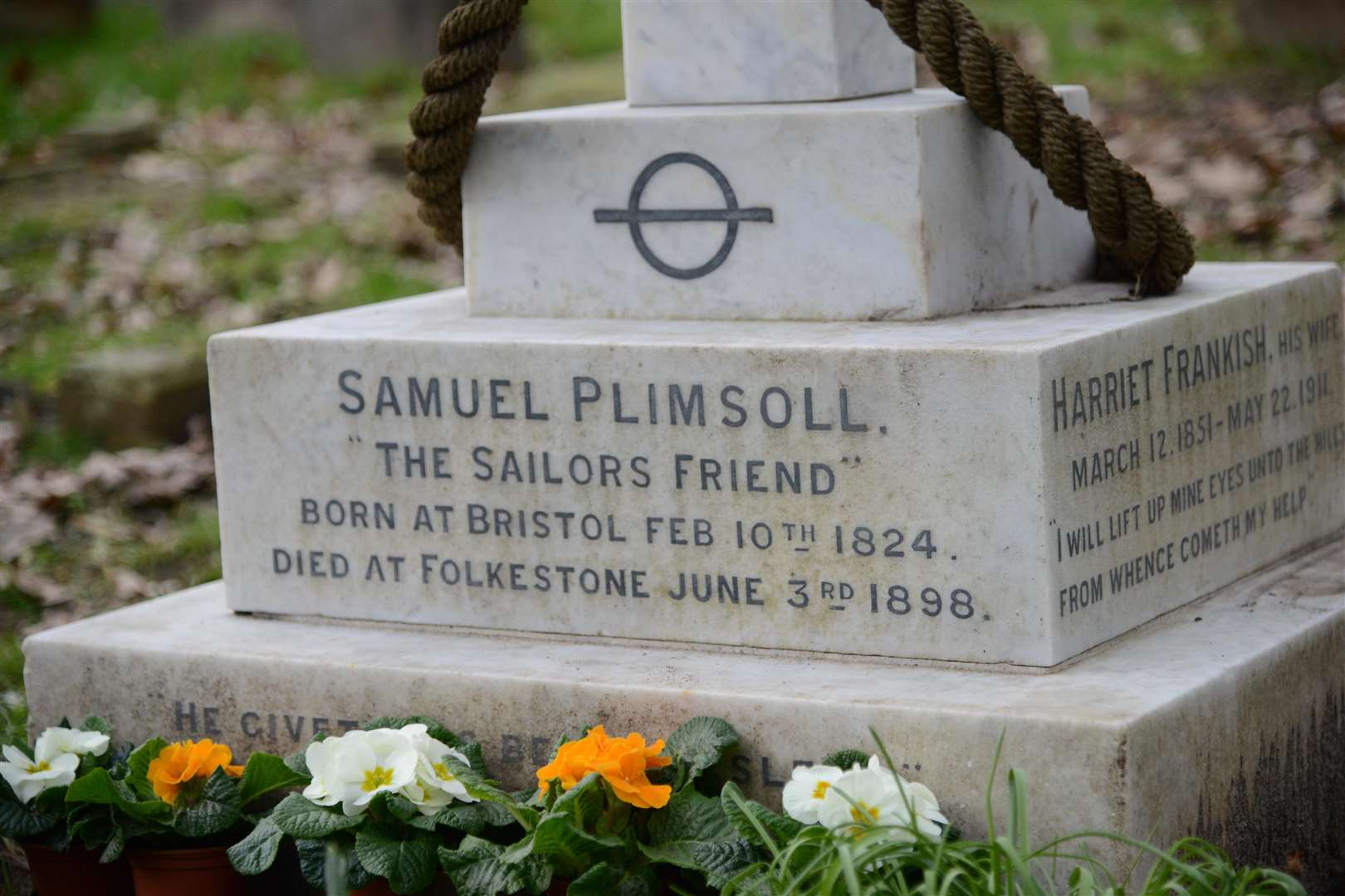 Samuel Plimsoll's grave at St Martin's Church, Folkestone. Picture: Gary Browne