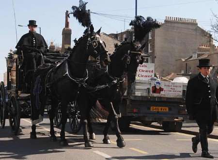 The funeral procession arriving at the church. Picture: Barry Goodwin