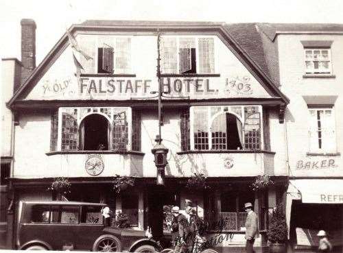 The Falstaff's frontage was previously more of a cream colour