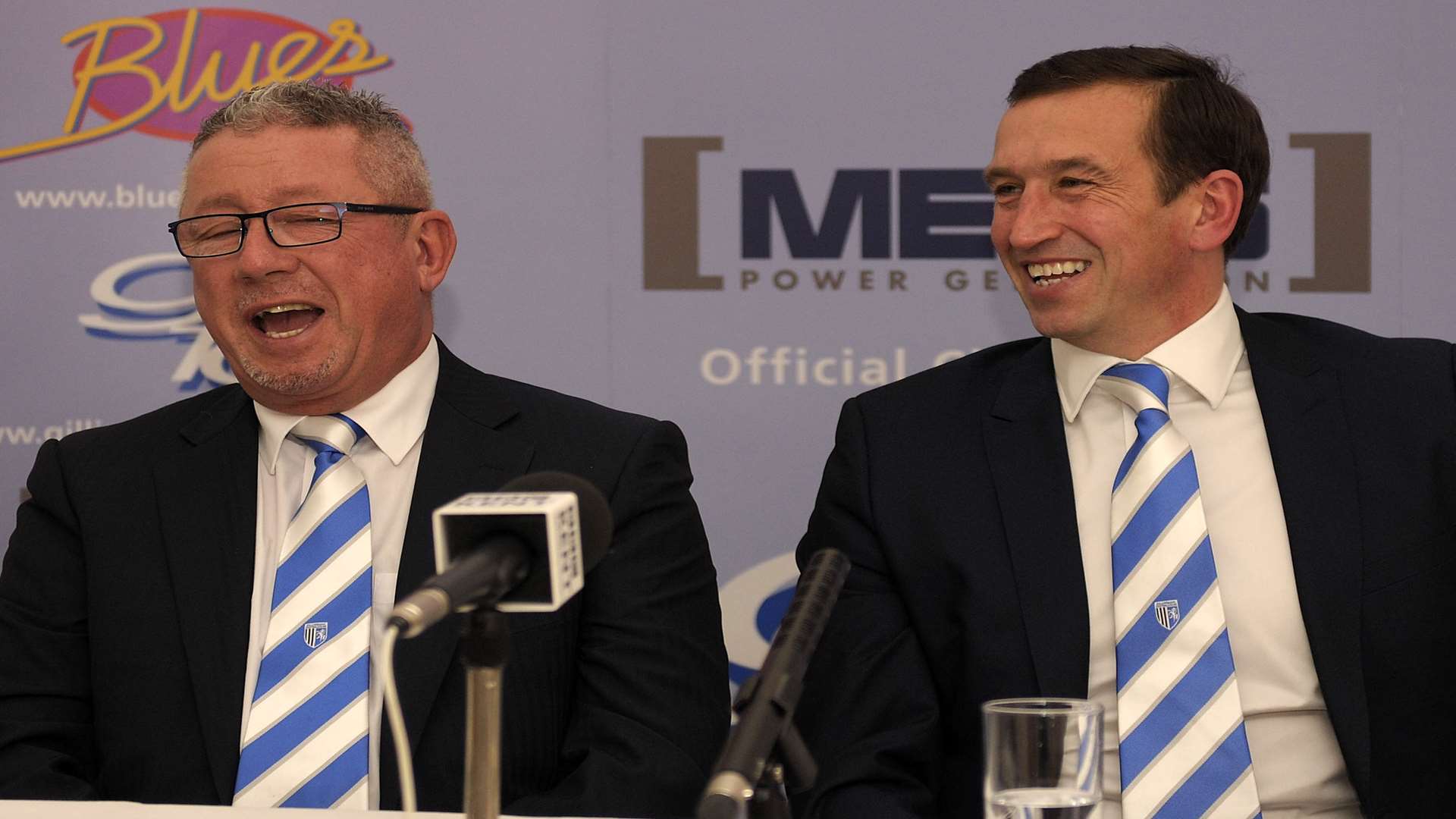 Gills chairman Paul Scally unveils Justin Edinburgh to the press before the Sheffield United game Picture: Barry Goodwin