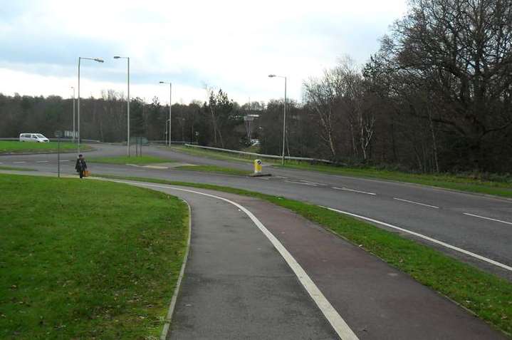 The scene where Pat Ireland's silver Jaguar was hit by Jonathan Ellis's Nissan Almera at Trinity Road, Ashford