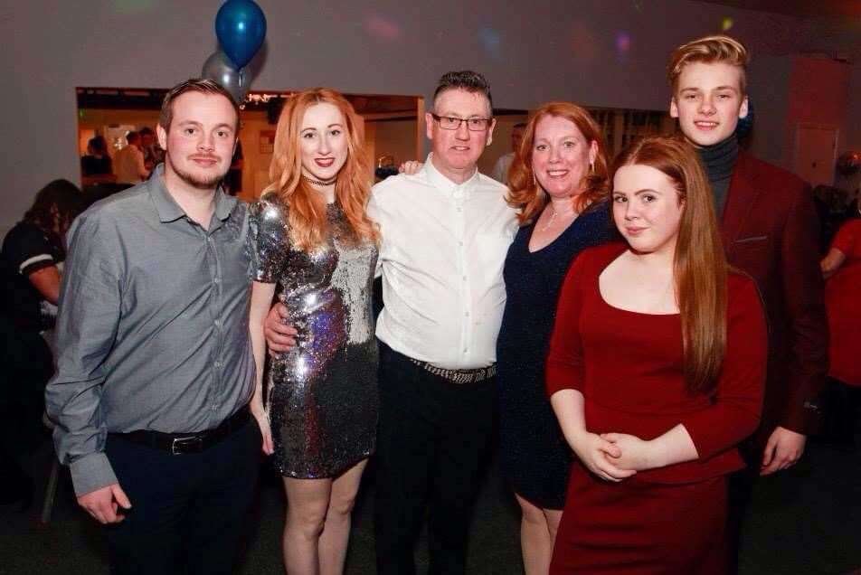 From left: Step-son Tom, daughter Alice, George, partner Julie, daughter Emily and son Joe. Picture: Emily Flight