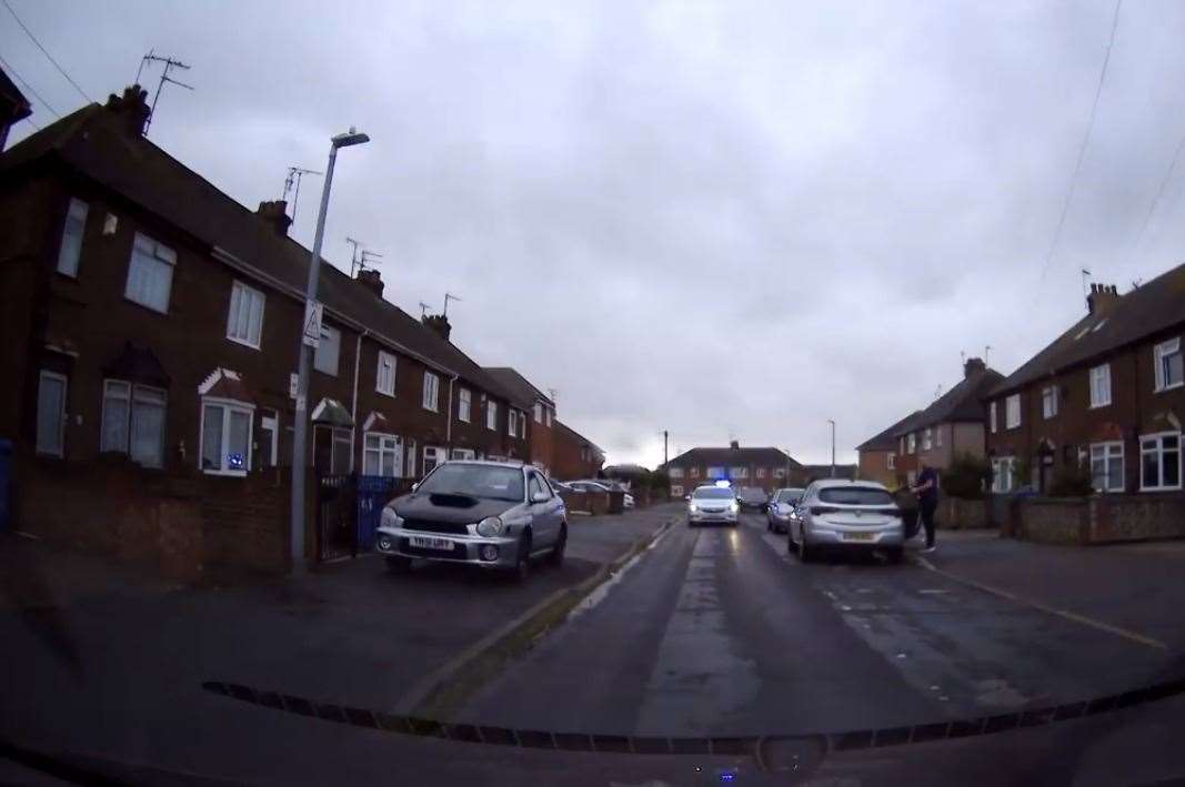 The police pursuit in Cecil Avenue, Sheerness