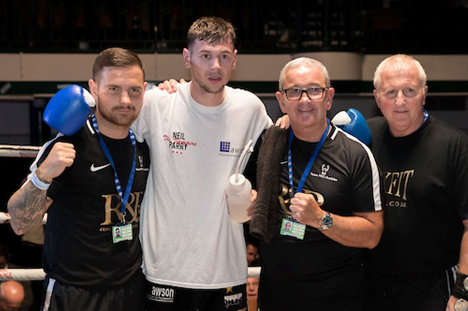 Neil Parry celebrates his win over Teodor Boyadjiev in September 2018. Goodwin Boxing