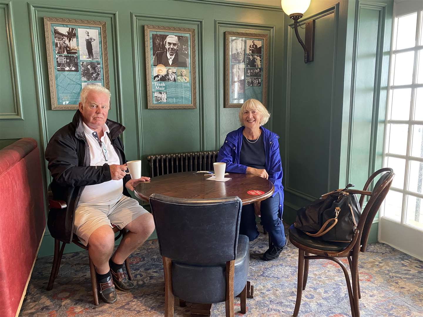 Royal Victoria Pavilion: Tony and Jane Ballsdone enjoy a hot drink at the pub