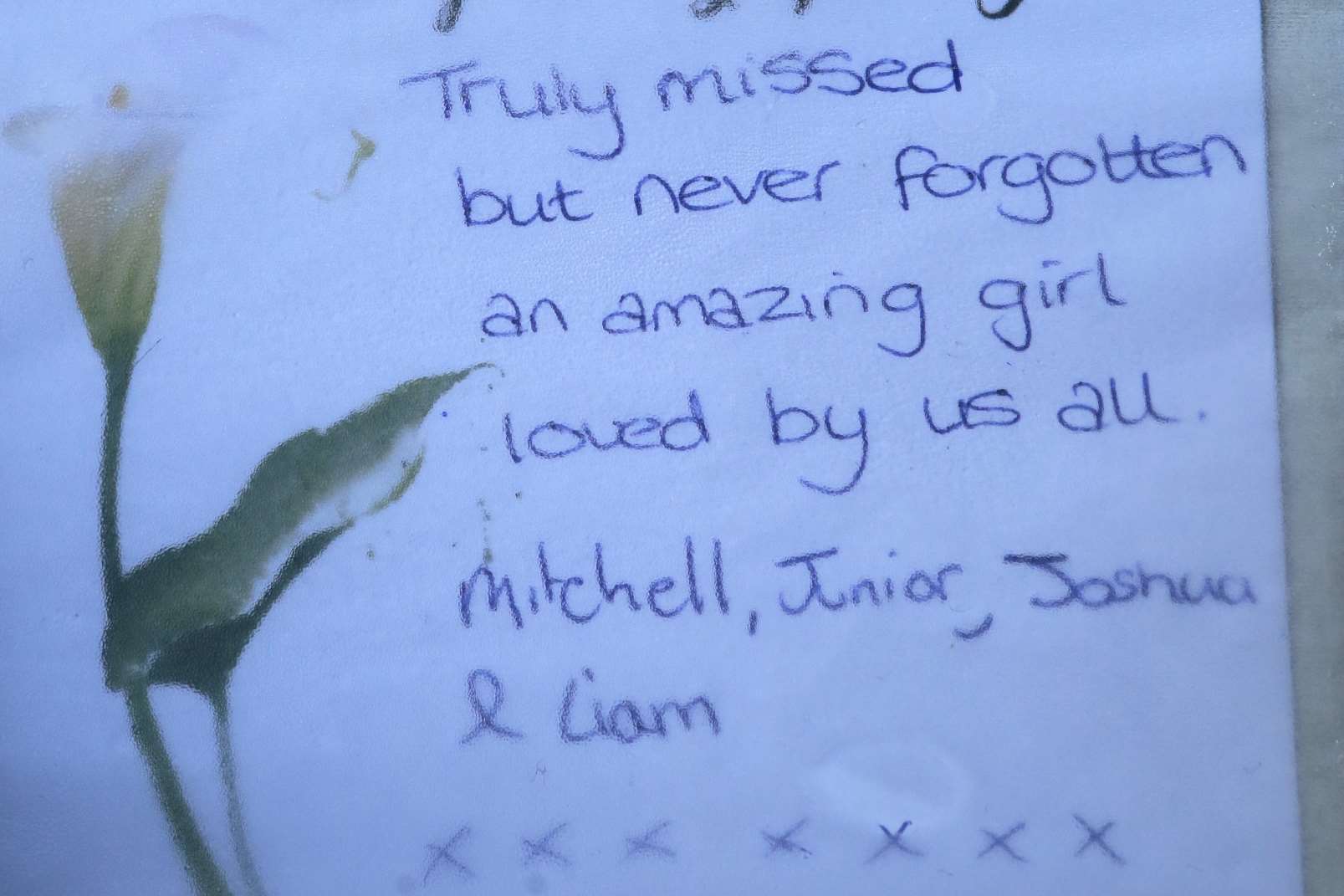 Tributes at the scene of the fatal accident