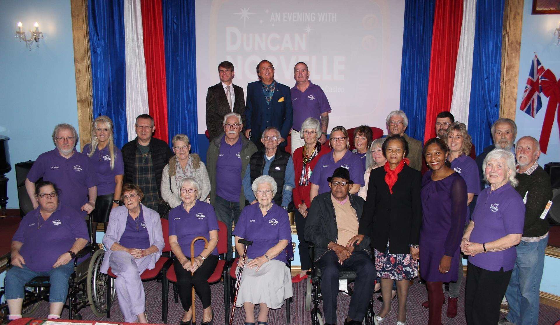 Duncan Norvelle at the Criterion Theatre, Sheerness, with members of the Swale Stroke Association (4921345)