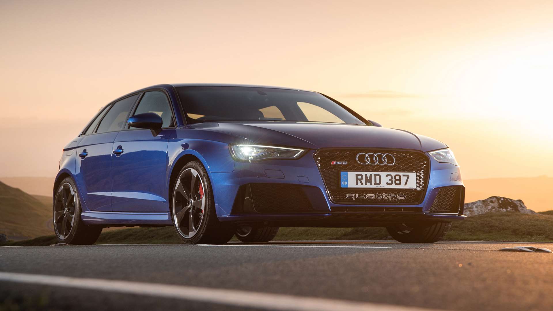 There are few clues to the RS3’s potential, aside from the badging, big fat oval exhausts and exclusive 19-inch alloy wheels squeezed into the flared wheel arches the rest of the exterior is understated