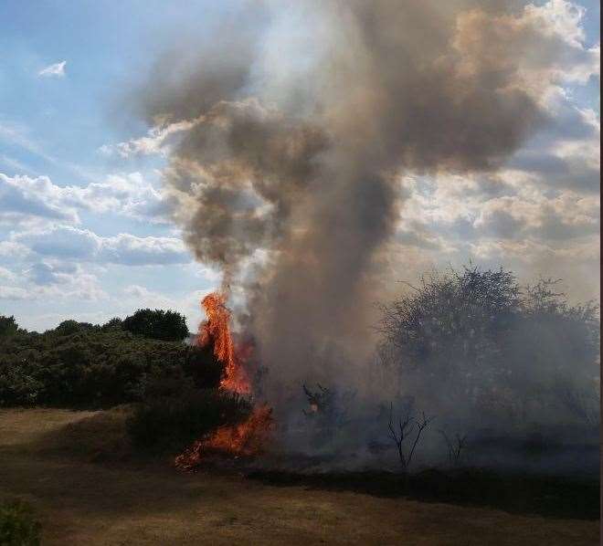 Blazes are a regular occurrence on Dartford Heath in the summer months. Picture: Kent Police Dartford