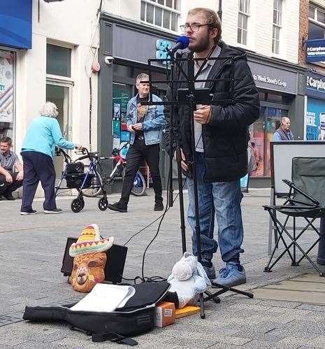 Mr Draper has been busking in Maidstone town centre