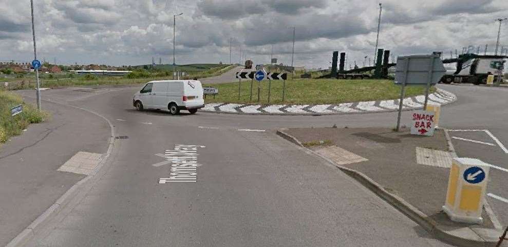 The van was stopped in the Thomsett Way area of Queenborough. Picture: Google