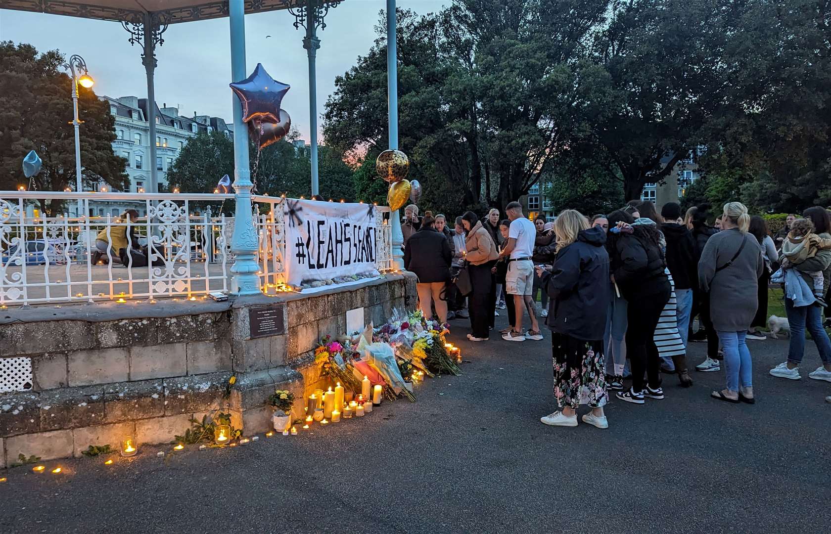 Scores of people are attending the vigil at The Leas bandstand in Folkestone. Picture: Rhys Griffiths