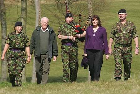 Sgt Emma Webber, David Cornell, S/Sgt Kenny Kerr, Louise Hopkins and Sgt Tom Kiggin. Picture: Martin Apps