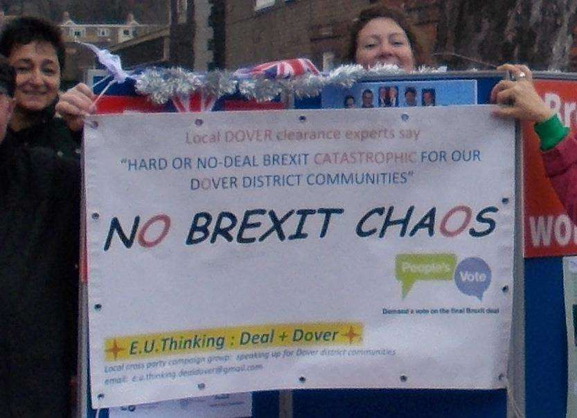 The campaigners' Brexit banner. Picture: EU.Thinking Dover+Deal