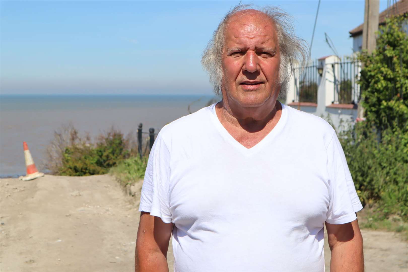 Cliff campaigner Malcolm Newell who lives Surf Crescent, Eastchurch, two doors away from Emma Tullett's home