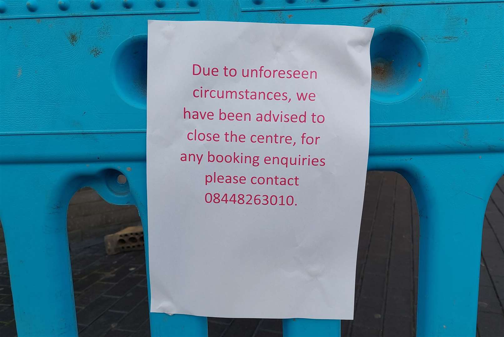 A notice at the front of the site in Station Road
