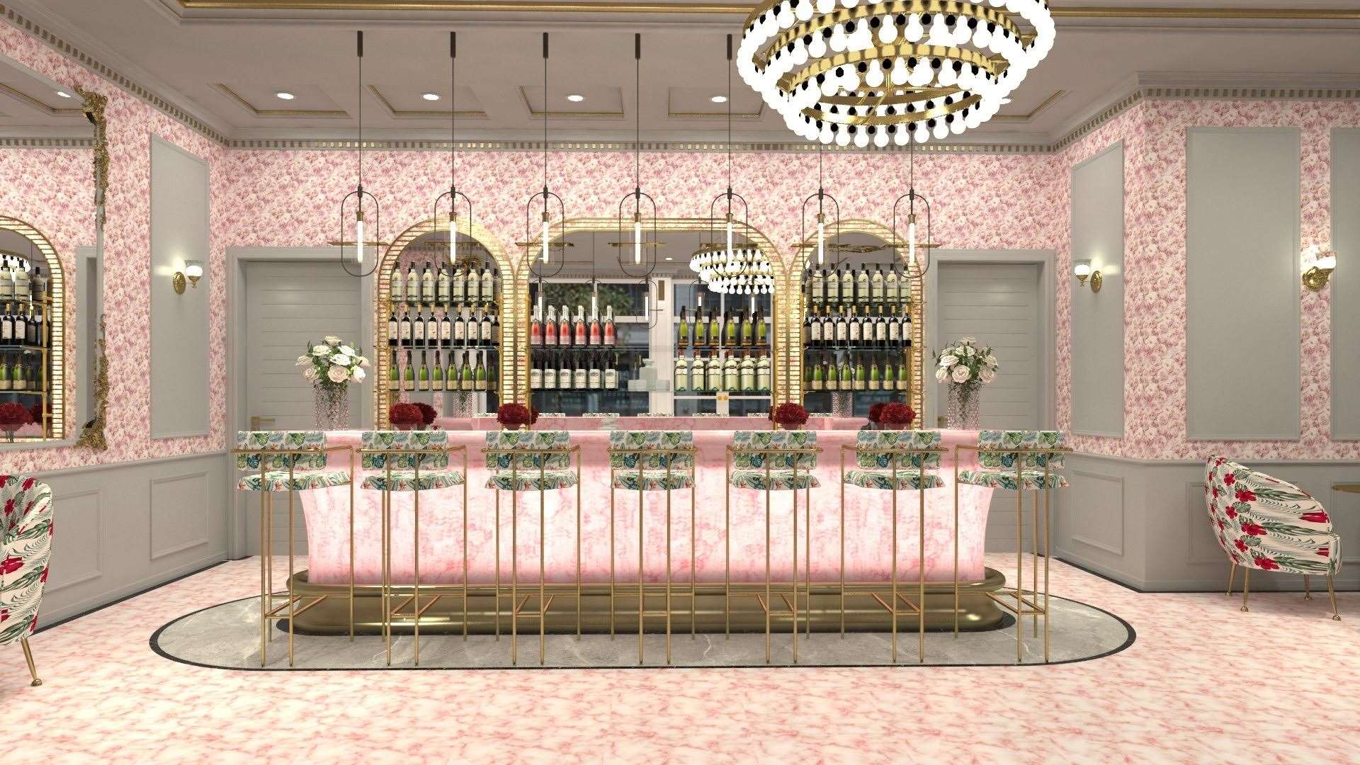 A pink marble bar will be the centrepiece