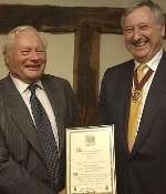 Bobby Neame, left, with his special award