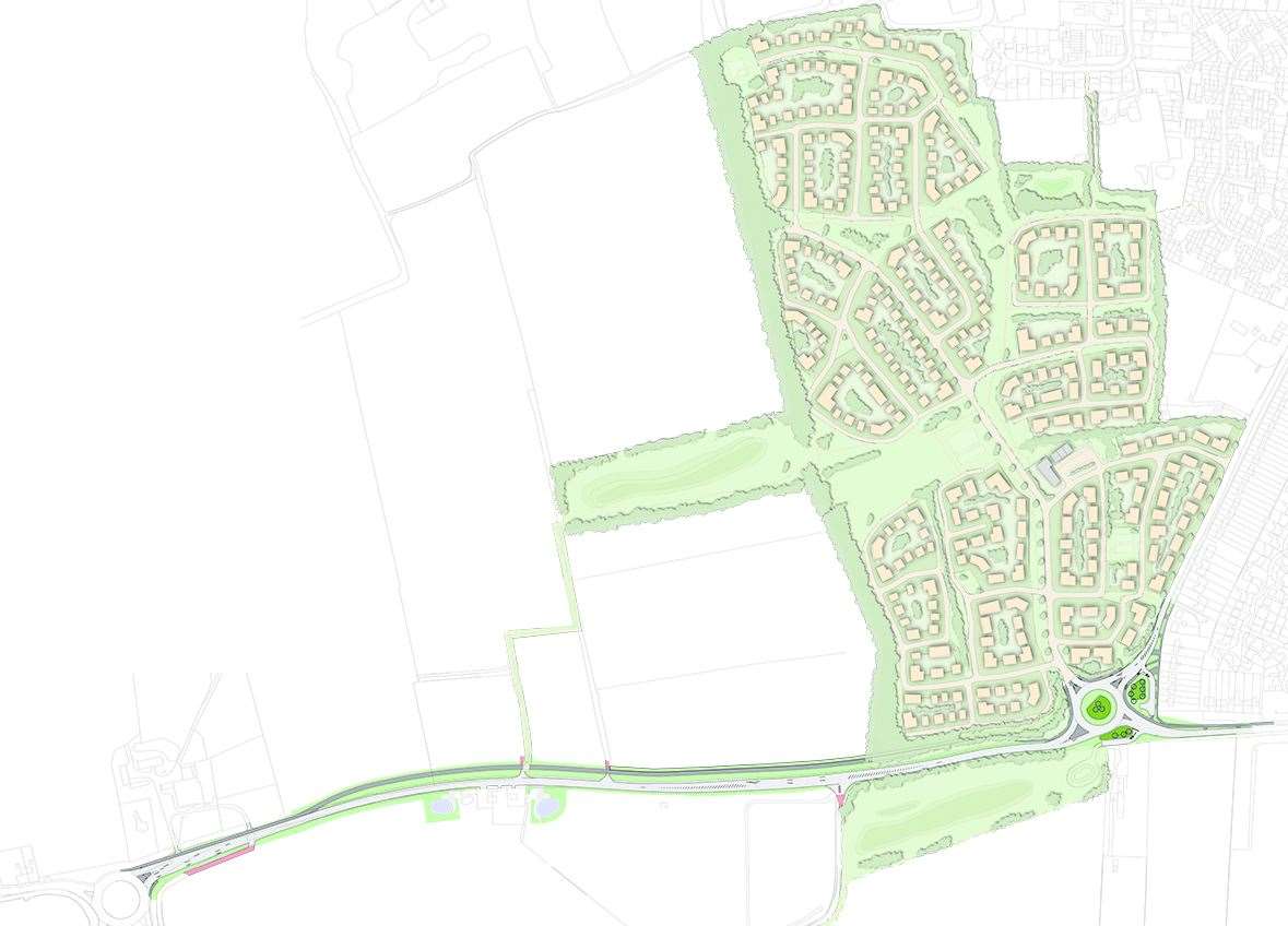 The plans for up to 700 new homes at Minster's Barton Hill Drive. Picture: SW Attwood and Partners