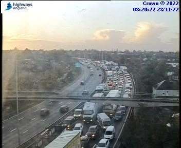 Traffic was queuing up in the area this morning. Picture: National Highways