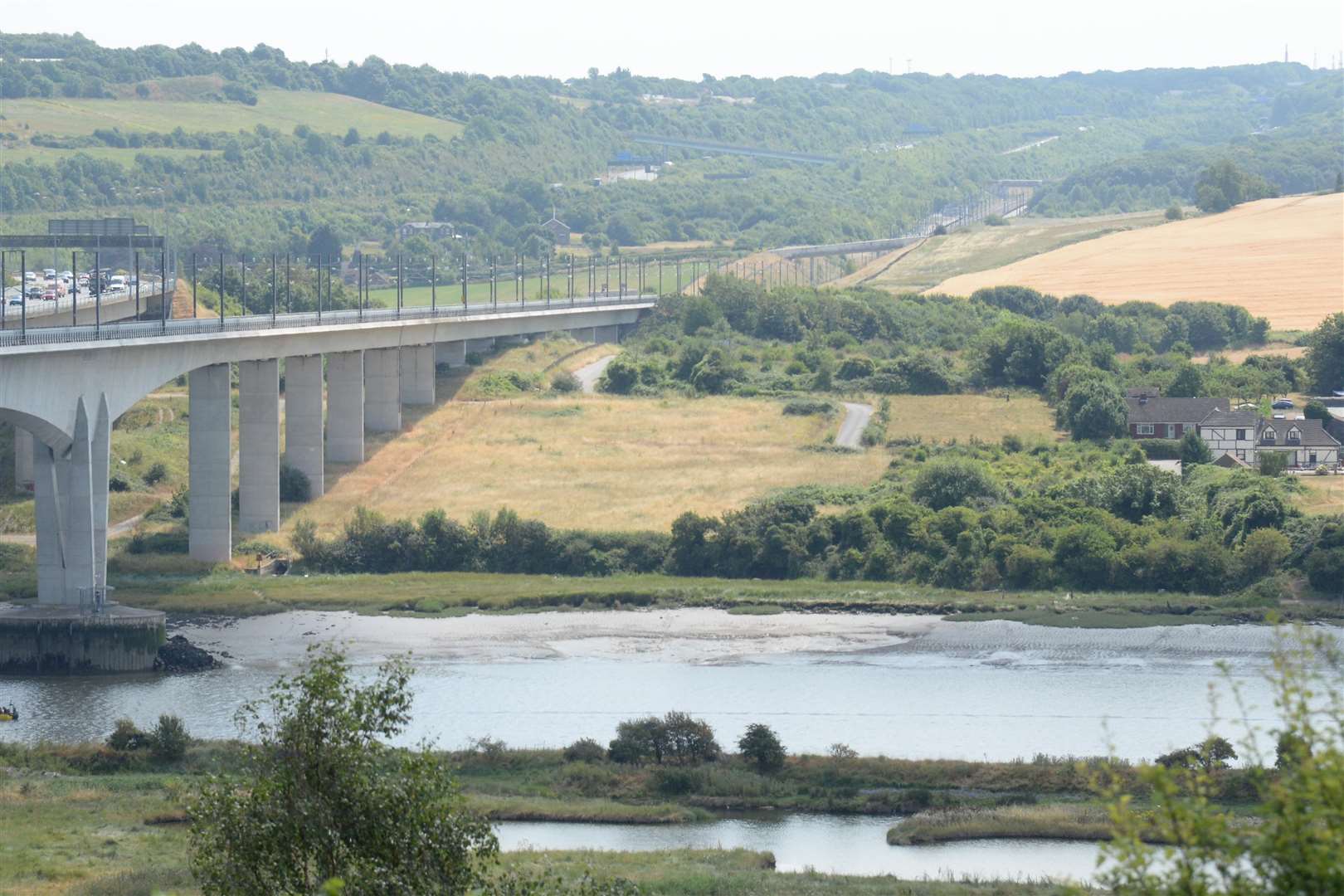 A man has died after falling from the M2 bridge in Medway.