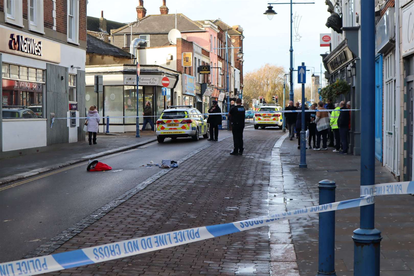 Police closed off Sheerness High Street after the teenager was attacked