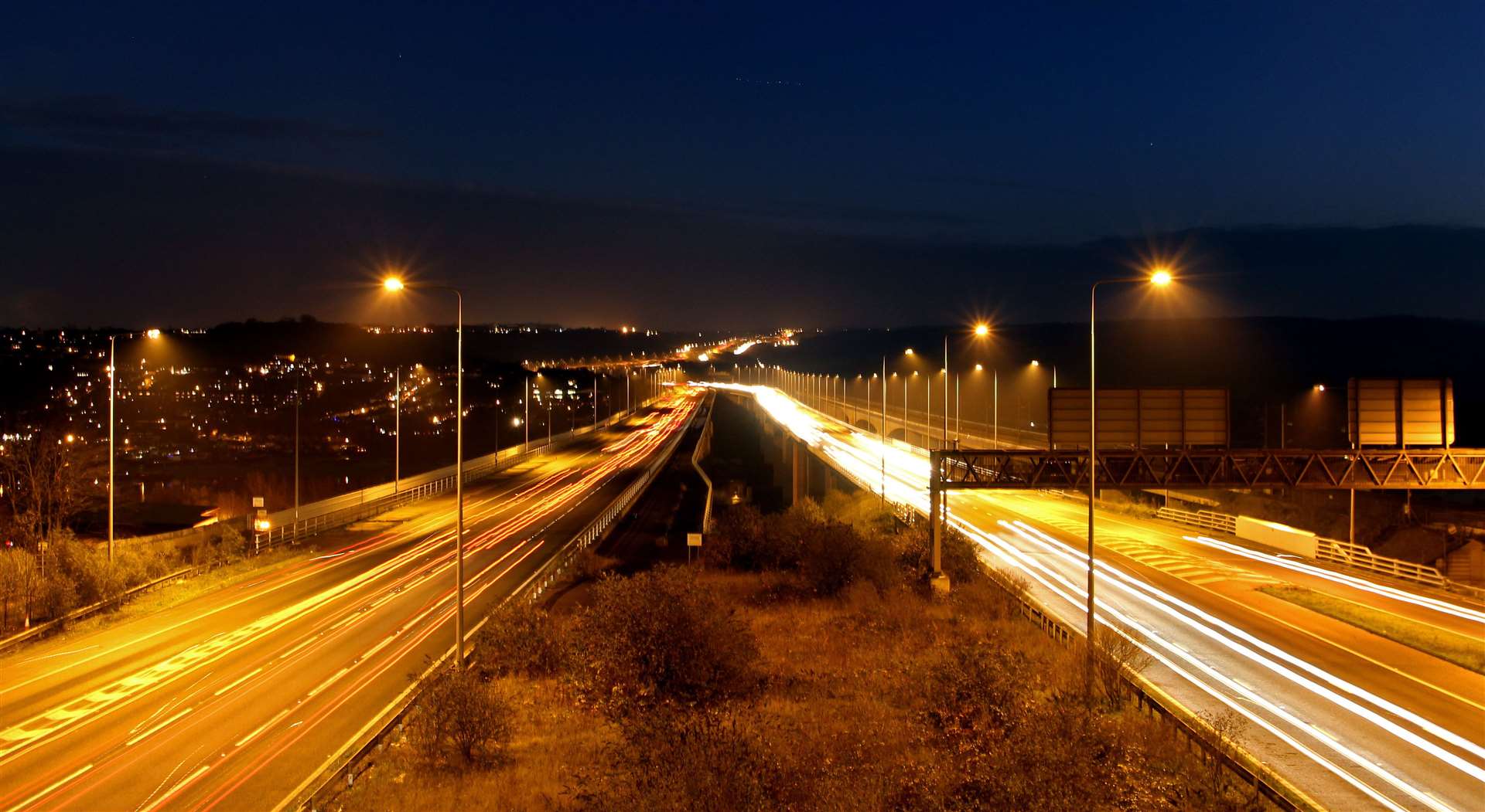 A photograph of the M2 motorway bridge late one evening. Picture: David Mathias