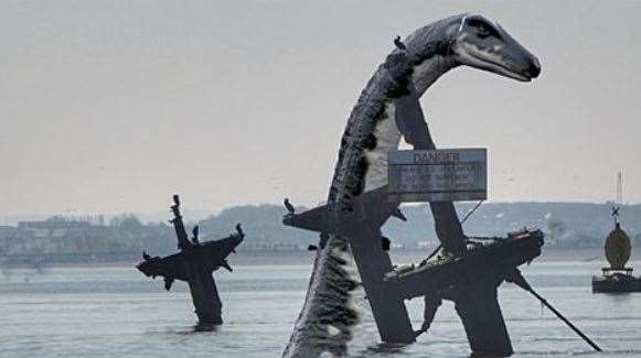 Nessie was caught on camera swimming near the SS Richard Montgomery, according to a post on the Maunsell Seaforts Appreciation Society Facebook page on Friday, April 1. Picture: Margaret Flo McEwan
