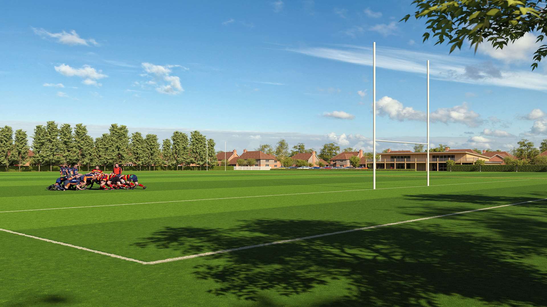 A computer generated image of how the rugby pitches could look at Wises Lane, Borden