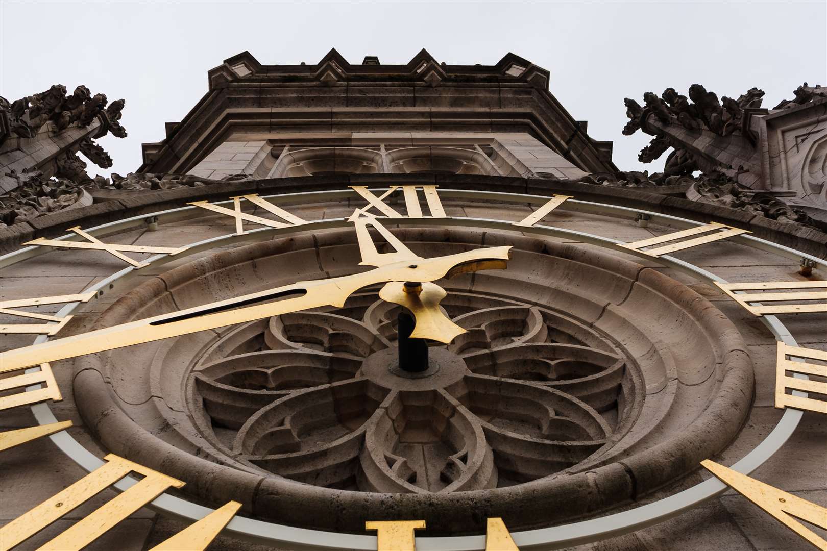 The impressive clock on the belfry in Arras