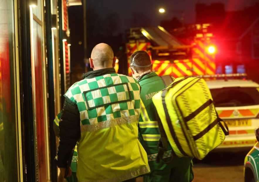 Paramedics at the scene in Knightrider Street, Maidstone. Pic: UKNIP