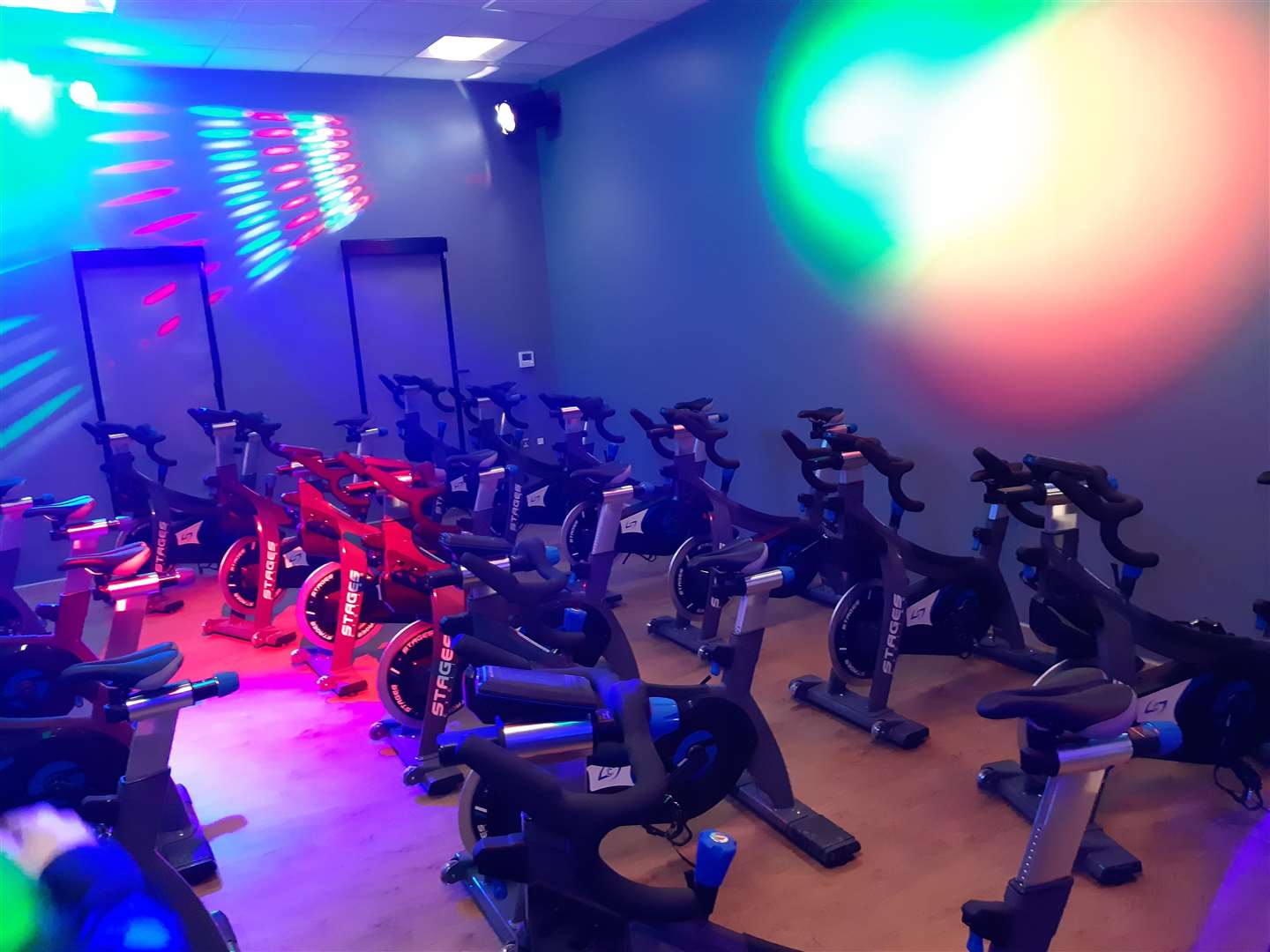 The exercise bikes room