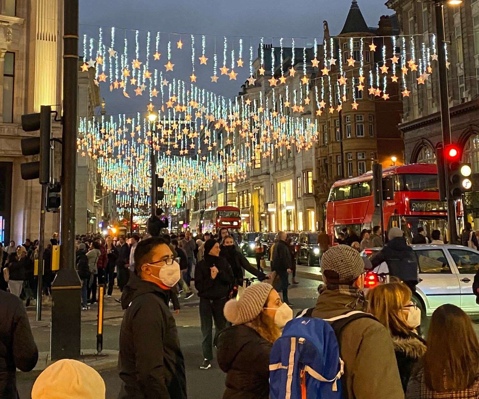 Central London was as busy as you'd expect on a Saturday as Chirstmas shopping hits full flow