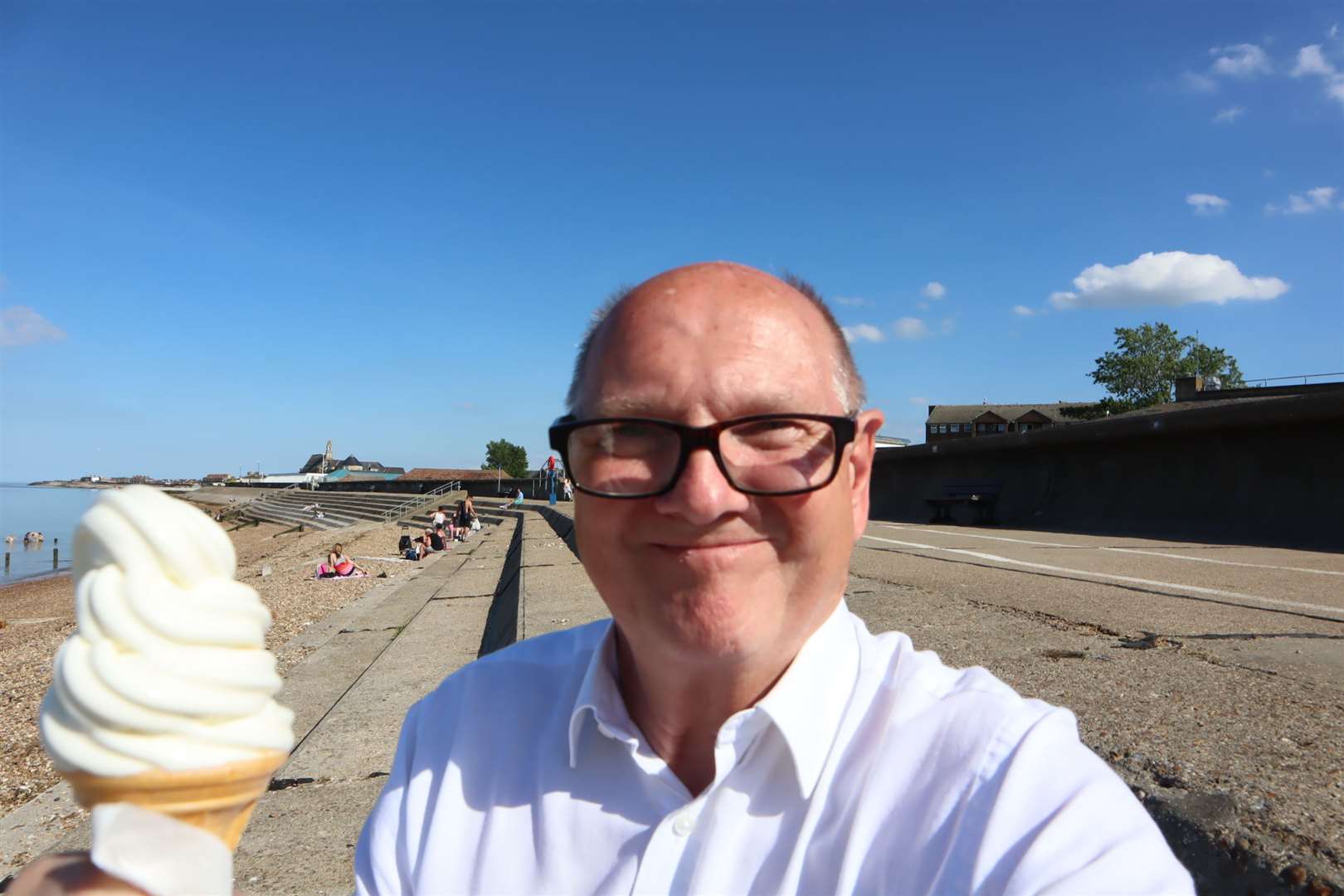 John Nurden is a staunch supporter of Sheppey and loves an ice cream. Picture: John Nurden
