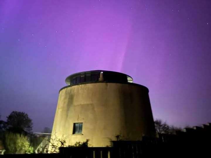 The Northern Lights over the Martello Tower in Dymchurch. Picture: Guy Ruddy