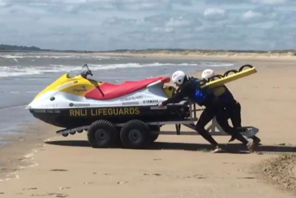 Lifeguards for Camber Sands go through their training. Picture: RNLI