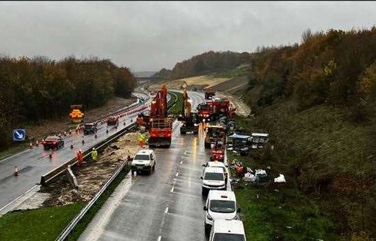 Weekend work taking place on the A249. Picture: National Highways