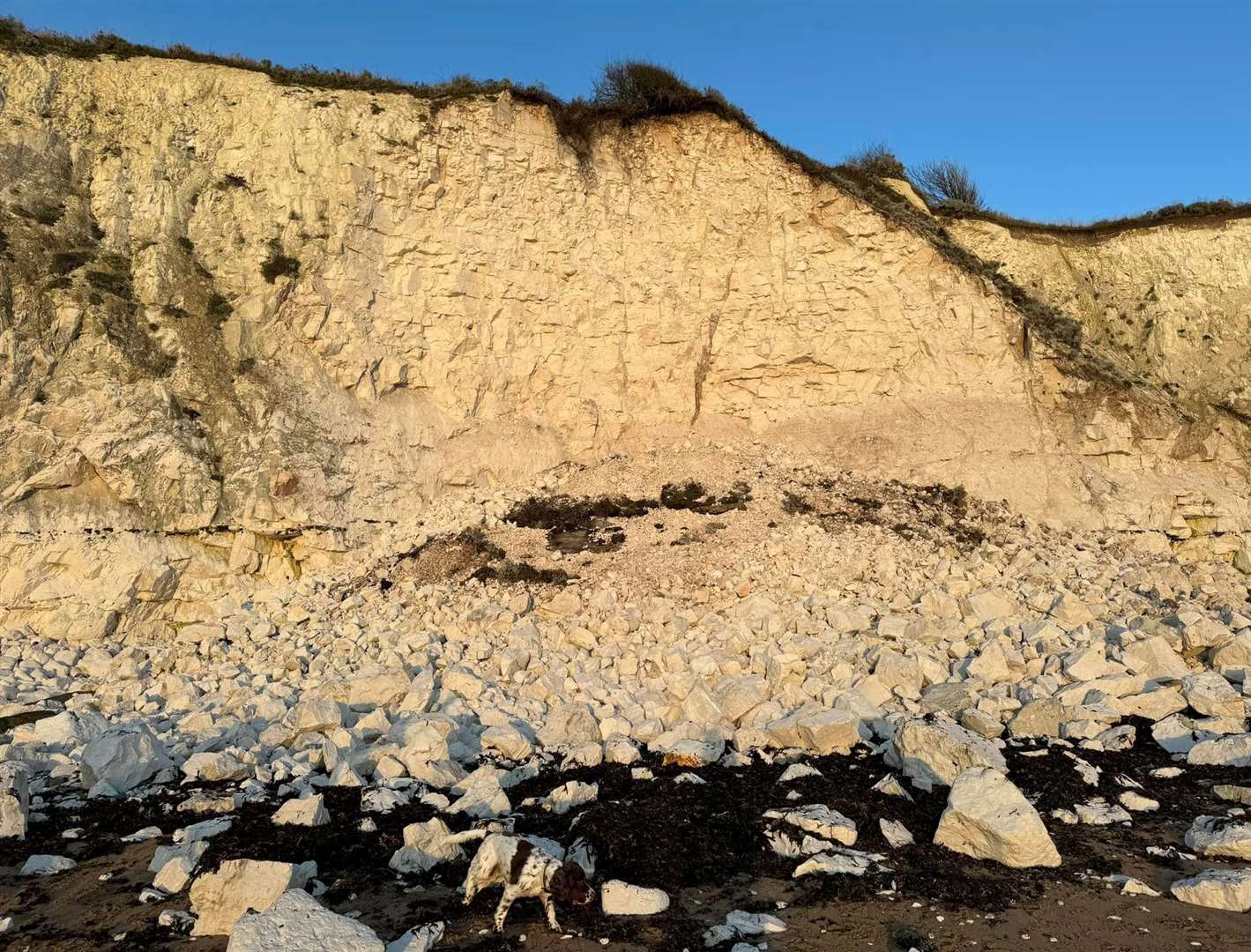 There has been a cliff fall in Dumpton Gap, between Ramsgate and Broadstairs. Picture: Gill Allan