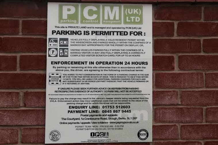 Parking signs warning people of fines for leaving their cars in unauthorised places have now been taken down
