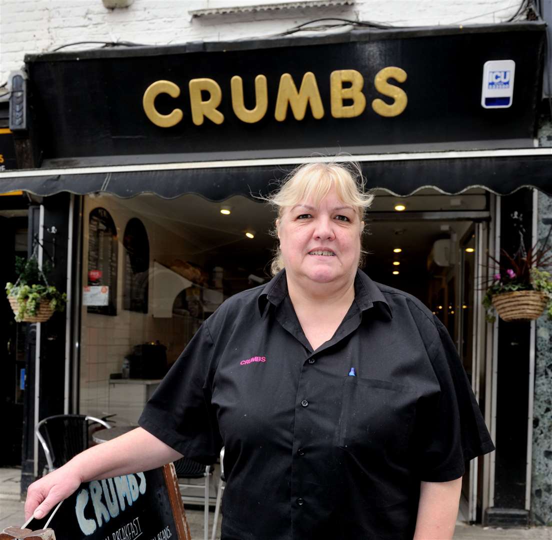 Debbie Hellier outside the old shop in Gravesend town centre. Picture: Simon Hildrew