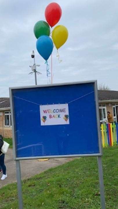 Welcome back balloons greeted pupils as they returned to Minster Primary School, Sheppey, after the coronavirus lockdown