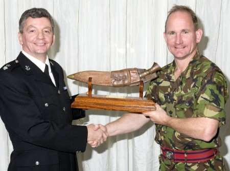 Chief Superintendent Alasdair Hope of Maidstone Police and Lieutenant Colonel Richard Wardlaw of 36 Engineers. Picture: Kent Police