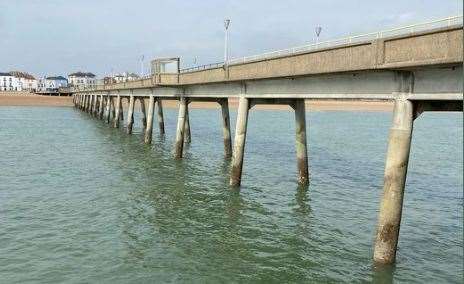Structural service work has begun on Deal Pier. Picture: Dover District Council